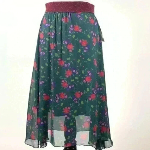 LuLaRoe Dresses & Skirts - Lularoe Lola skirt M 8-10 chiffon floral high/lo